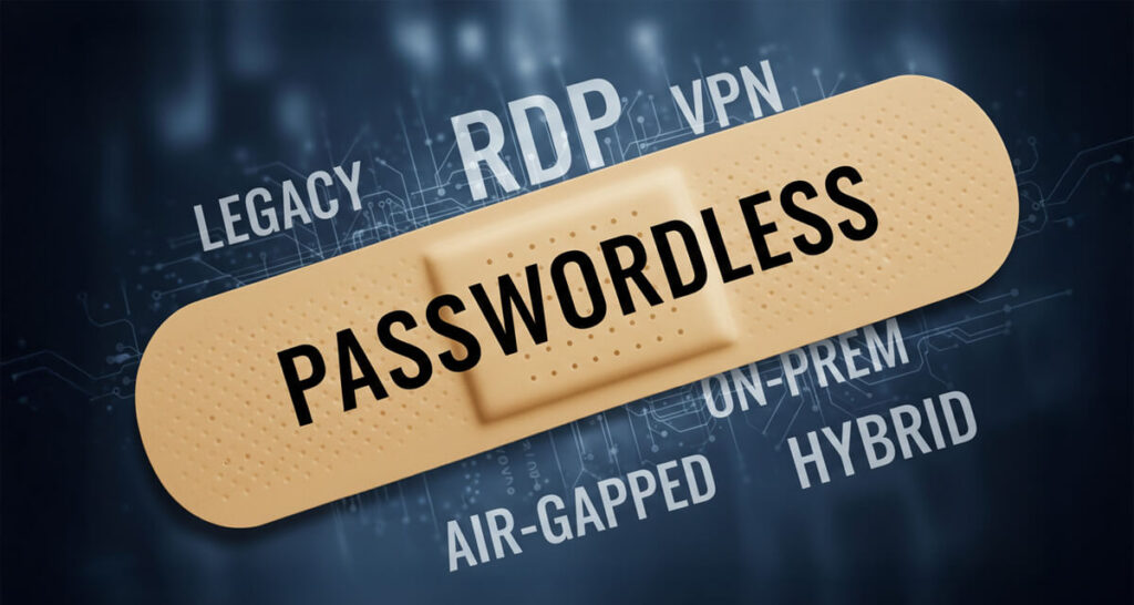 Passwordless security concept with keywords