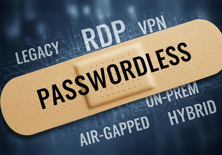 Passwordless security concept with keywords
