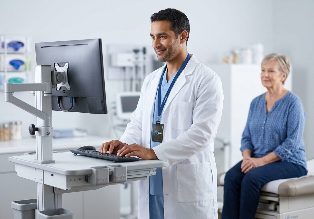Doctor_typing_at_computer_protected by Proximia Connect